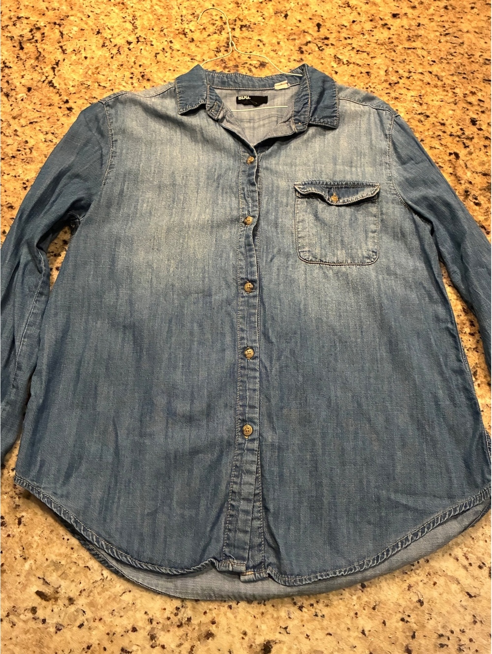 BDG boyfriend fit chambray button front shirt size L
